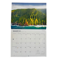 Calendar with March 2027 layout featuring a scenic image of a coastal landscape.