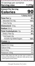 Kookkwees Nutrition Information Pineapple Macadamia Nut Cookies