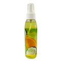 Bottle of coconut papaya spray on a white background