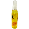 Yellow spray bottle with a pineapple design on a white background