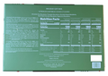 Nutrition facts label on a green box of cookies