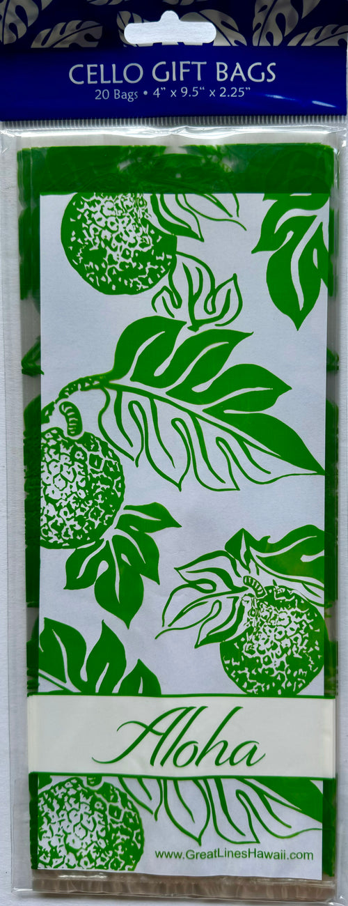 Great Lines Hawaiian Design Cellophane Party Favor Bags 20 PK (Choose)
