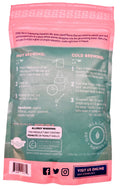 Tea package with brewing instructions and product details on a white background