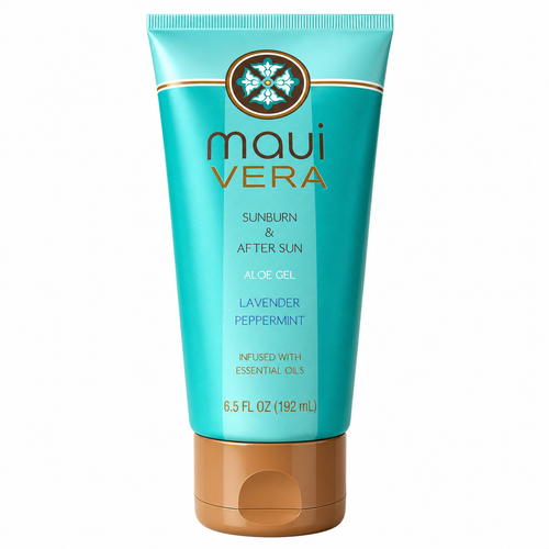 Maui Vera aloe gel tube on a white background