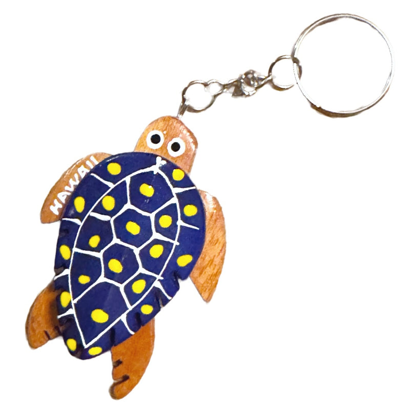 da Hawaiian Store Llavero de tortuga Honu de madera con flor pintada a mano (elegir)