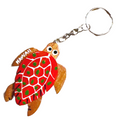 da Hawaiian Store Llavero de tortuga Honu de madera con flor pintada a mano (elegir)