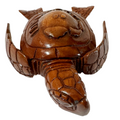 Hawaiian Store Hand-Carved Wood Honu Turtle Featuring Maui and Hawaii Islands