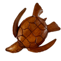 Hawaiian Store Hand-Carved Wood Honu Turtle Featuring Maui and Hawaii Islands