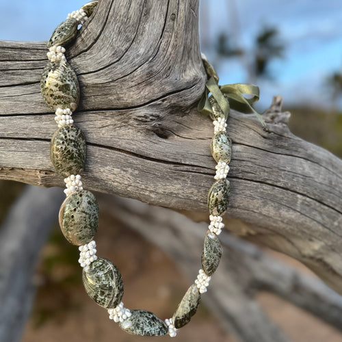 Abalone Shell Necklace with Mongo Rings
