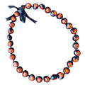 Red and Yellow Flower Kukui Lei on white background