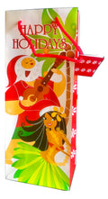 “Hawaiian holiday wine bag with Santa playing ukulele and hula dancer”