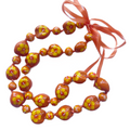 Graduation Kukui Nut Lei – Multi Color Flower Lei | Adjustable Ribbon Tie