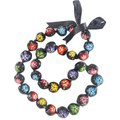 Graduation Kukui Nut Lei – Multi Color Flower Lei | Adjustable Ribbon Tie