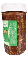 Side of  ‘Ohana Flavors Hawaiian Kim Chee  Poke Sauce with tropical branding – perfect for poke, seafood, and island-style dishes.