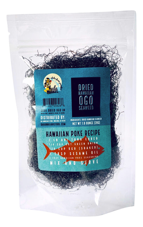 Dried Ogo with Poke Recipe on front of package