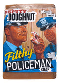 Front of Filthy Policeman Soap – vintage officer art and “Deputy Doughnut” design