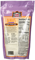 Ingredients, nutrition facts, and instructions on back of Taro Brand Taro Pancake Mix bag