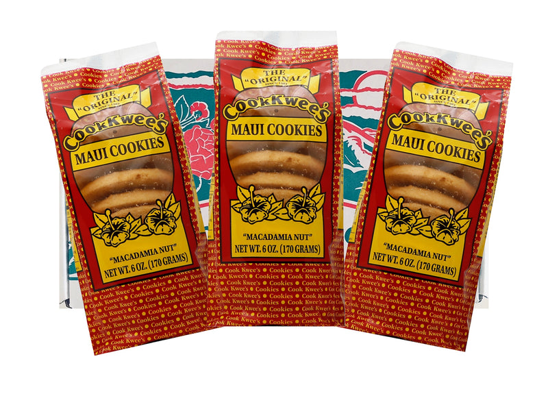 The Original Maui CookKwees Cook Kwees Hawaii Cookies Juego de 3 paquetes - 6 oz. Cada