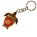 da Hawaiian Store 木製ホヌ タートル キーチェーン 手描きの花付き (選択)