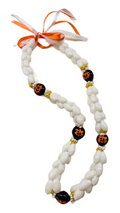 Bubble Shell Lei with Orange honu painted on kukui nuts