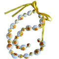 Graduation Kukui Nut Lei – Multi Color Flower Lei | Adjustable Ribbon Tie