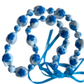 Graduation Kukui Nut Lei – Multi Color Flower Lei | Adjustable Ribbon Tie
