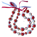 Graduation Kukui Nut Lei – Multi Color Flower Lei | Adjustable Ribbon Tie