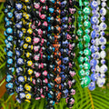 Graduation Kukui Nut Lei – Multi Color Flower Lei | Adjustable Ribbon Tie