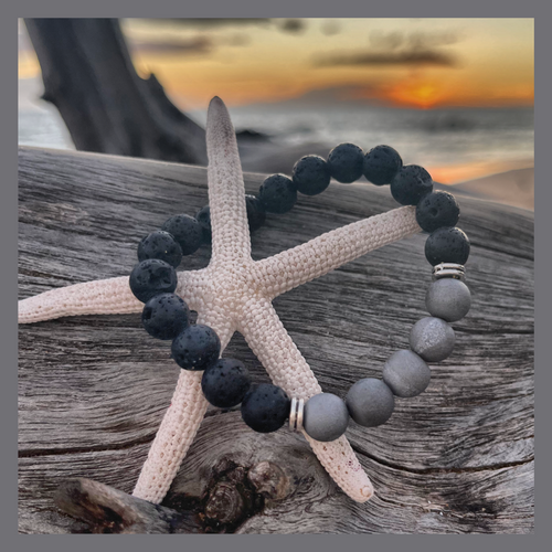 Chakra bracelet with silver beads
