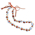 Graduation Kukui Nut Lei – Multi Color Flower Lei | Adjustable Ribbon Tie